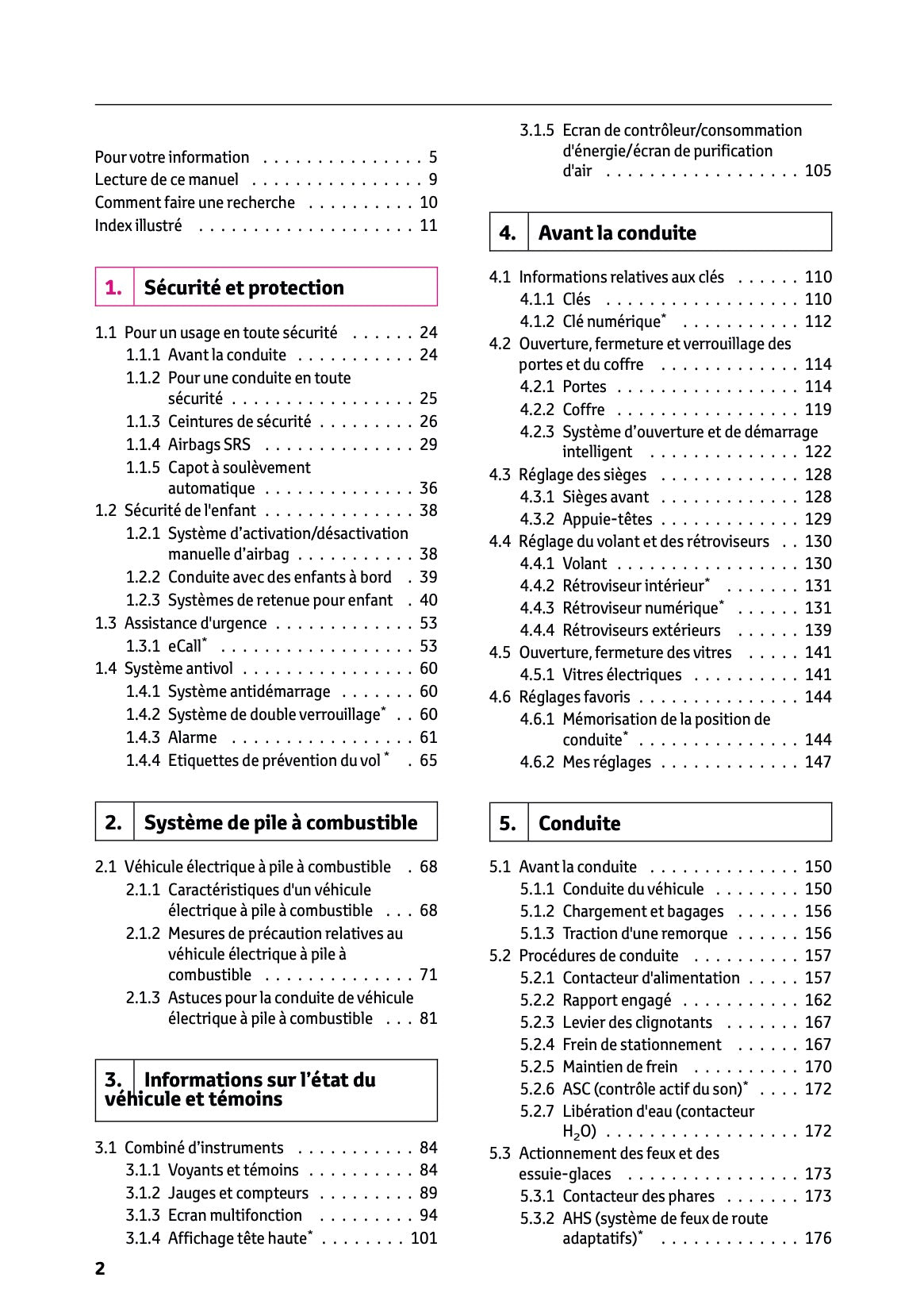 2025-2026 Toyota Mirai Owner's Manual | French
