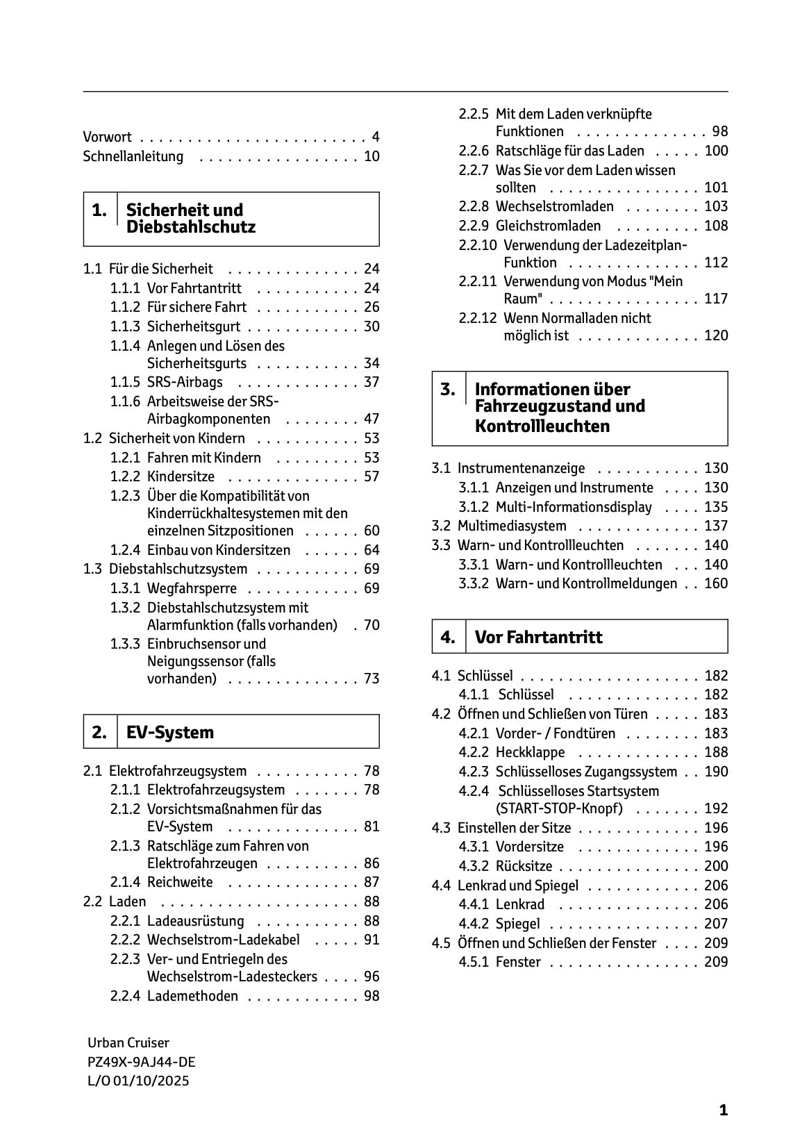 2025-2026 Toyota Urban Cruiser Owner's Manual | German