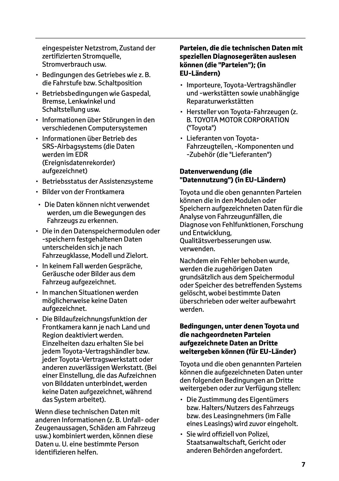 2025-2026 Toyota Urban Cruiser Owner's Manual | German