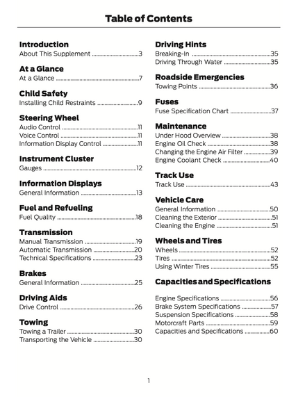 2021 Ford Mustang Mach 1 Owner's Manual Supplement | English