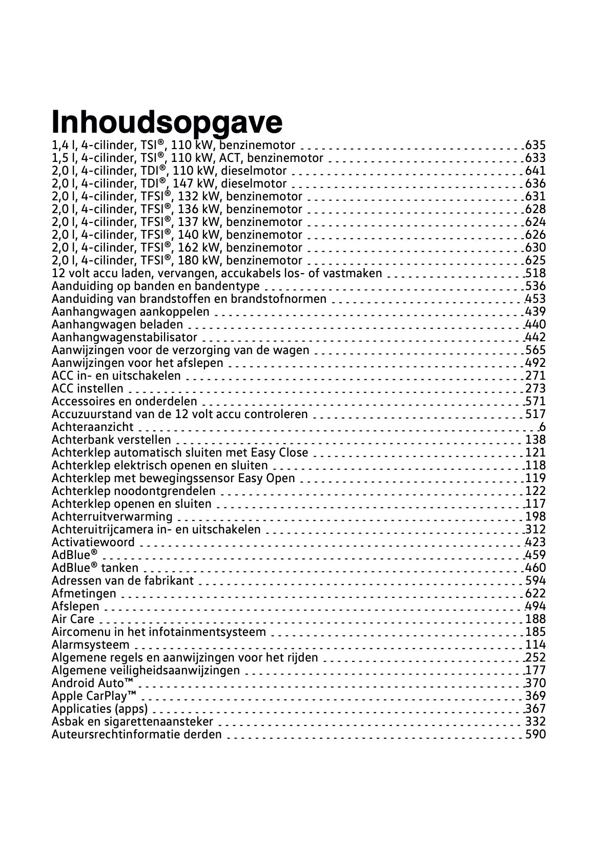 2021-2022 Volkswagen Tiguan Owner's Manual | Dutch