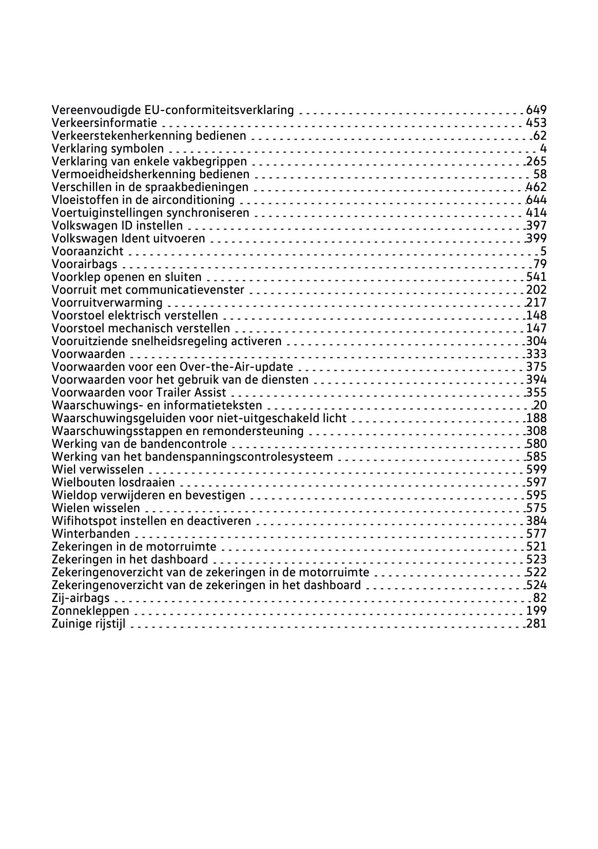 2023-2024 Volkswagen Tiguan Owner's Manual | Dutch