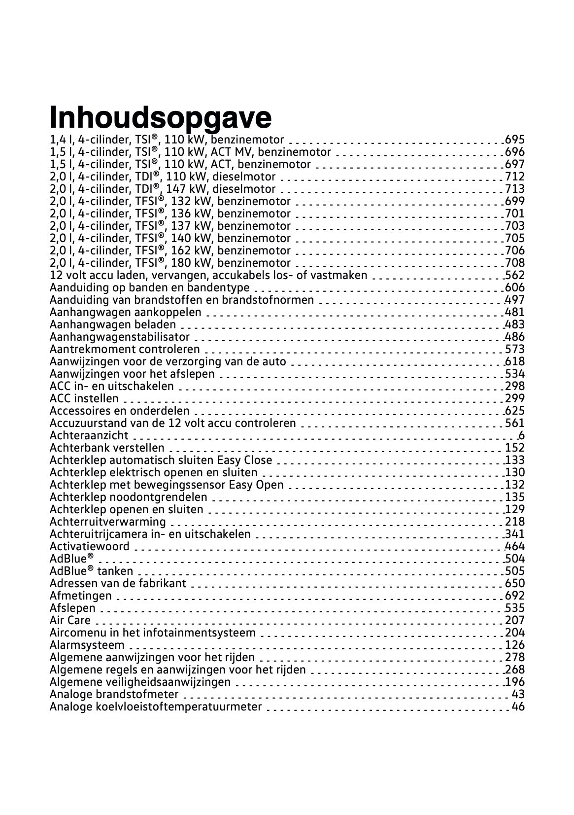 2023-2024 Volkswagen Tiguan Owner's Manual | Dutch