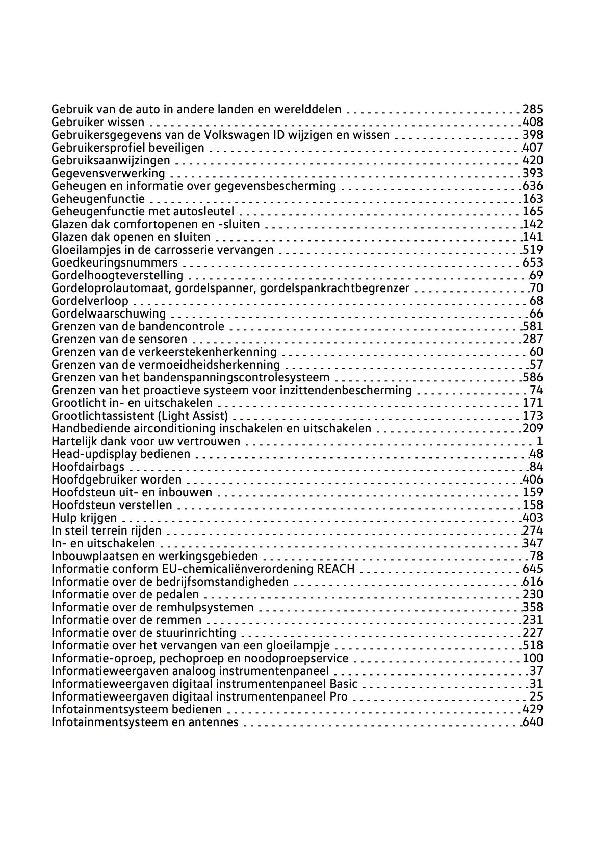 2023-2024 Volkswagen Tiguan Owner's Manual | Dutch
