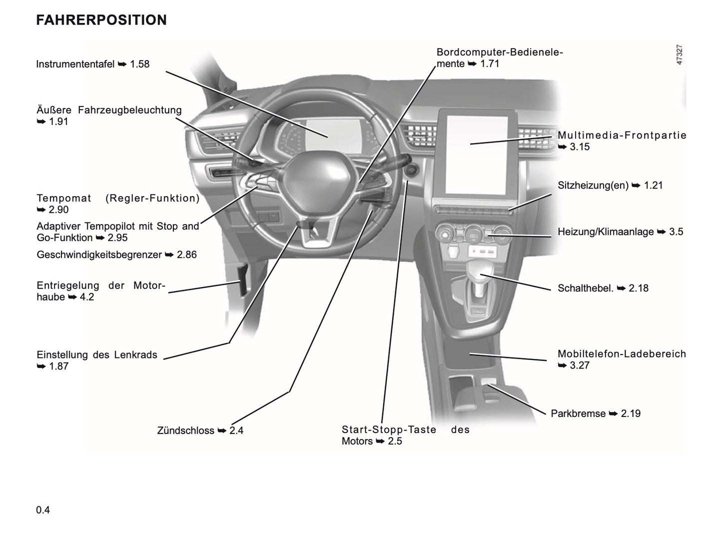 2019-2021 Renault Captur Manuel du propriétaire | Allemand