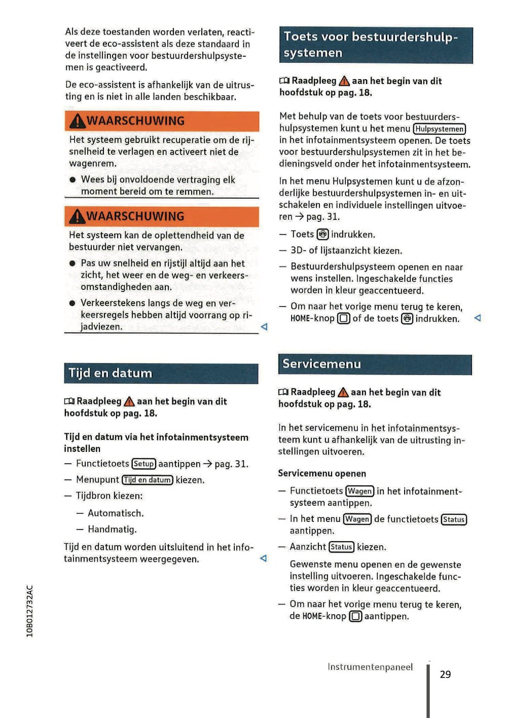 2020-2023 Volkswagen ID.3 Owner's Manual | Dutch