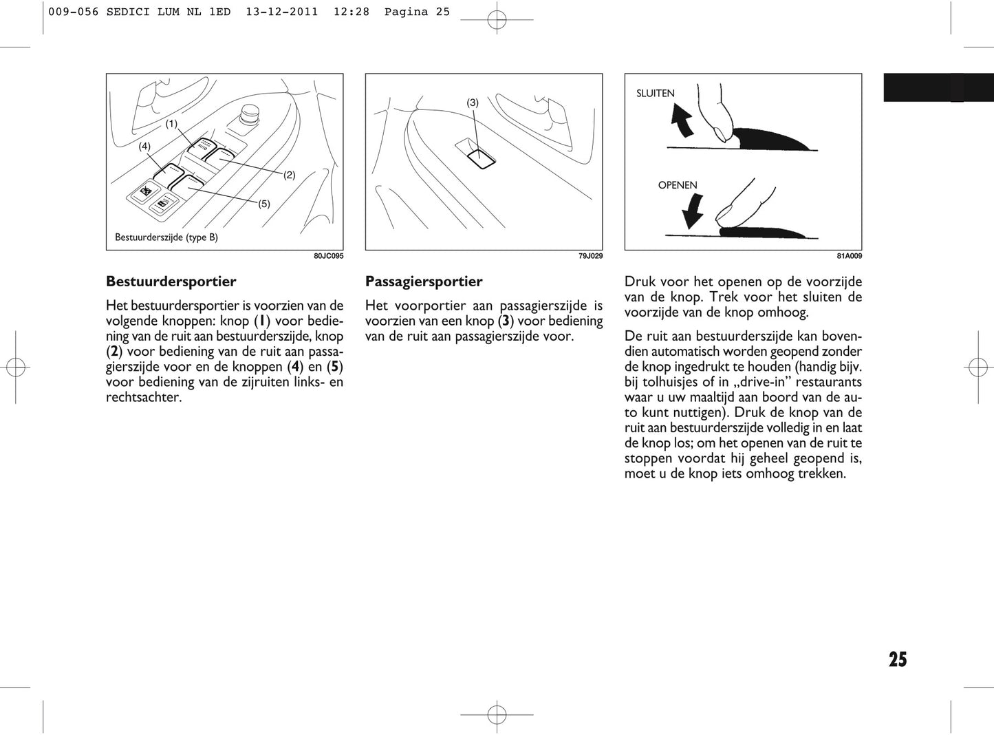 2013 Fiat Sedici Owner's Manual | Dutch