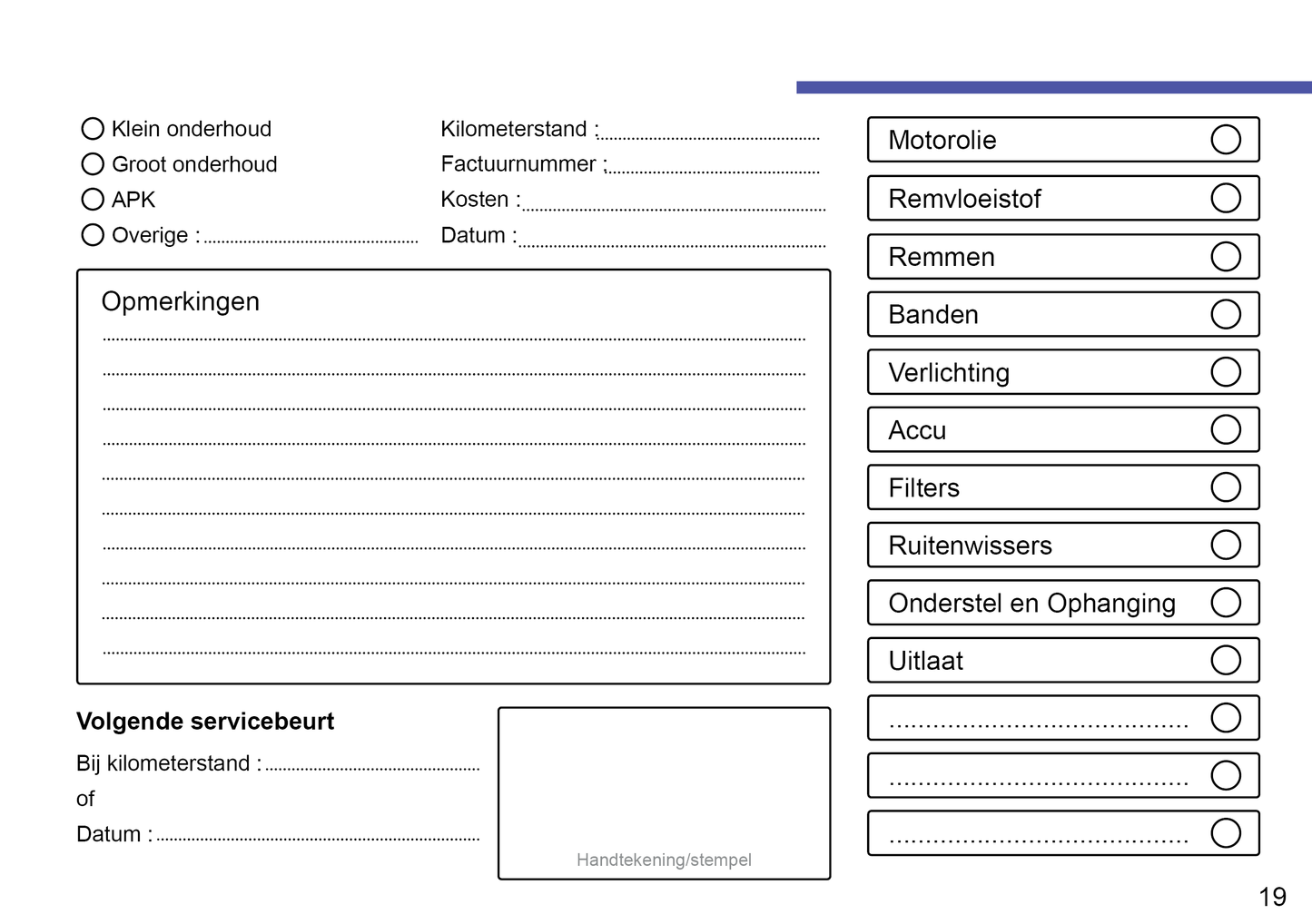 Onderhoudsboekje voor Volkswagen