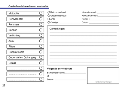 Onderhoudsboekje voor Jeep