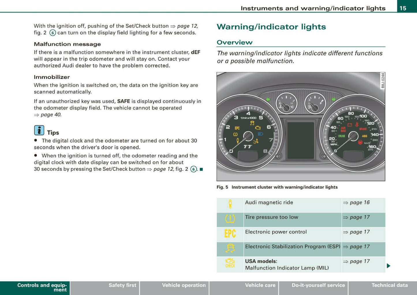 2009 Audi TT Coupe Owner's Manual | English