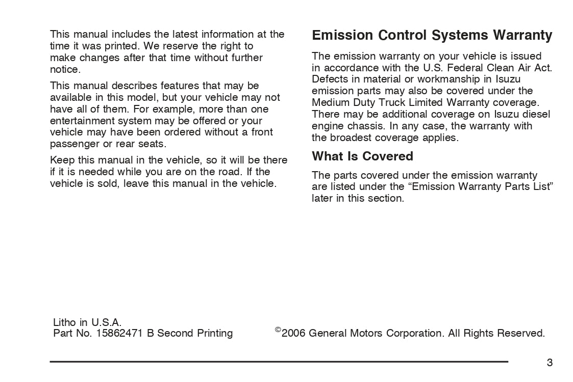 2007 Isuzu F-Series Owner's Manual | English