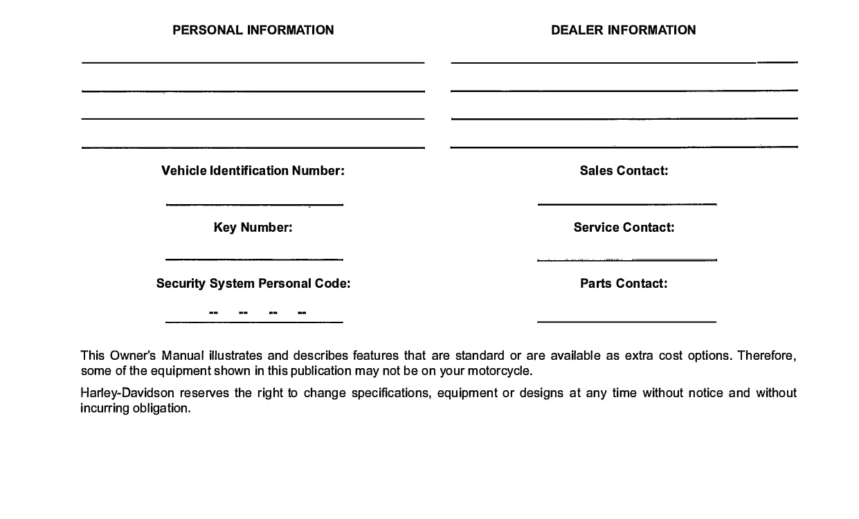 2016 Harley-Davidson Trike Owner's Manual | English