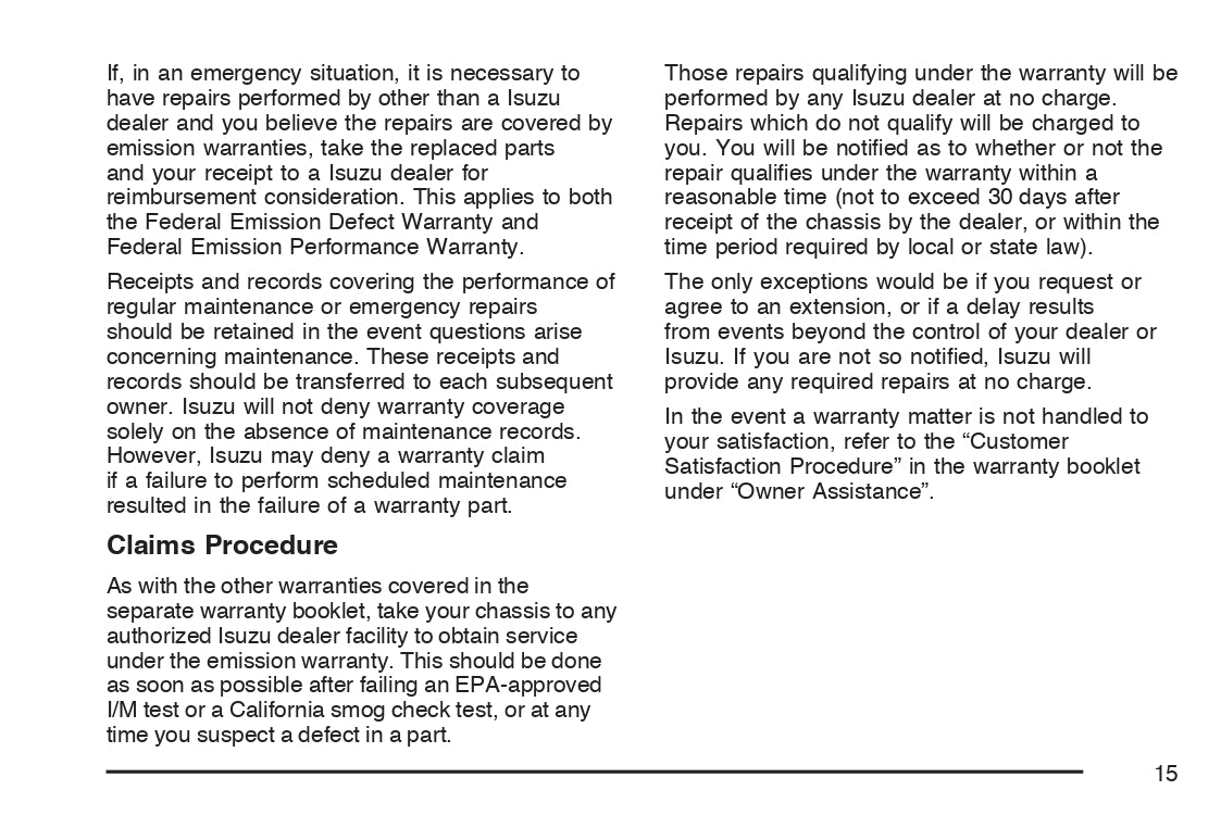 2007 Isuzu F-Series Owner's Manual | English