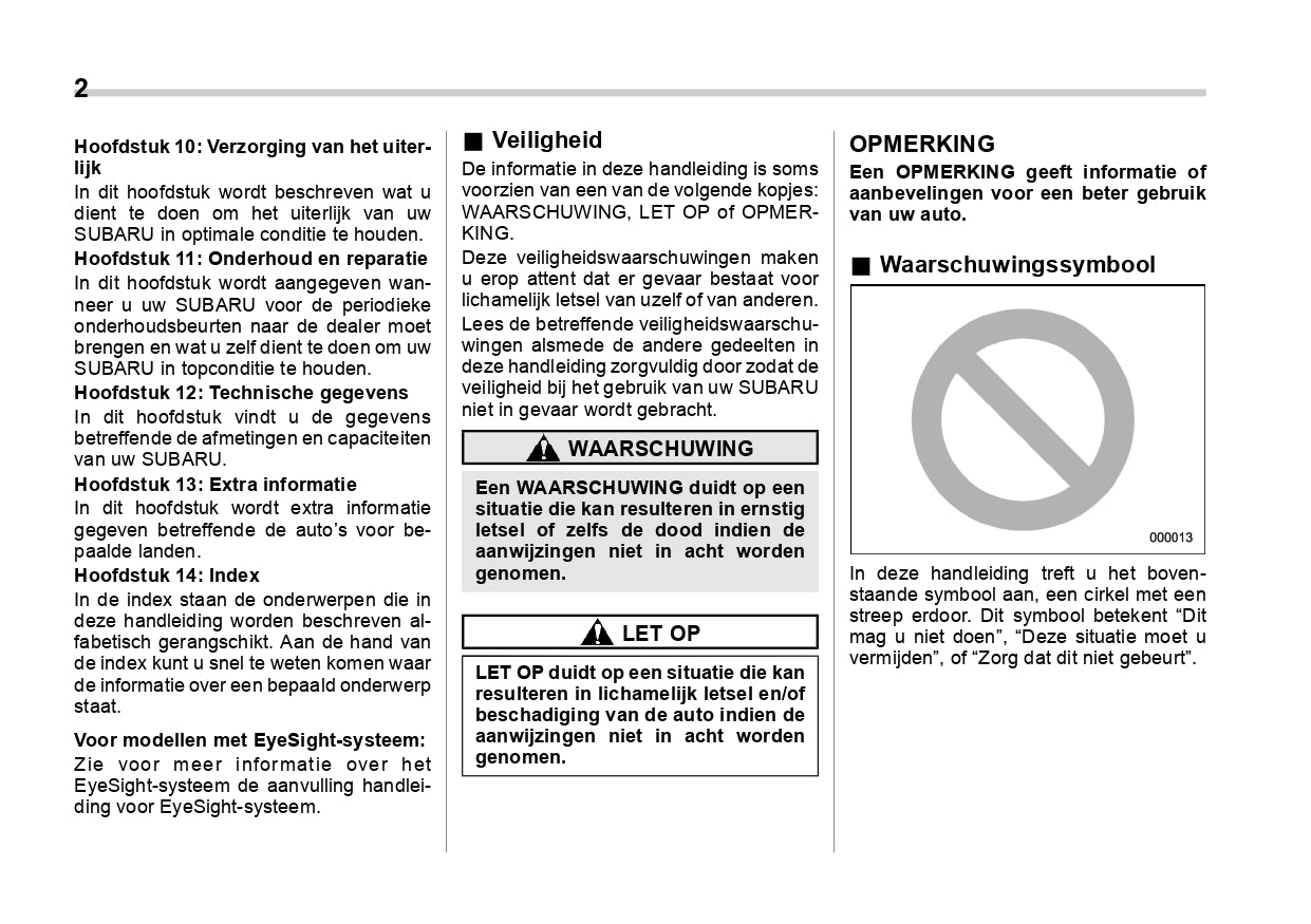 2020 Subaru Forester E-Boxer Owner's Manual | Dutch