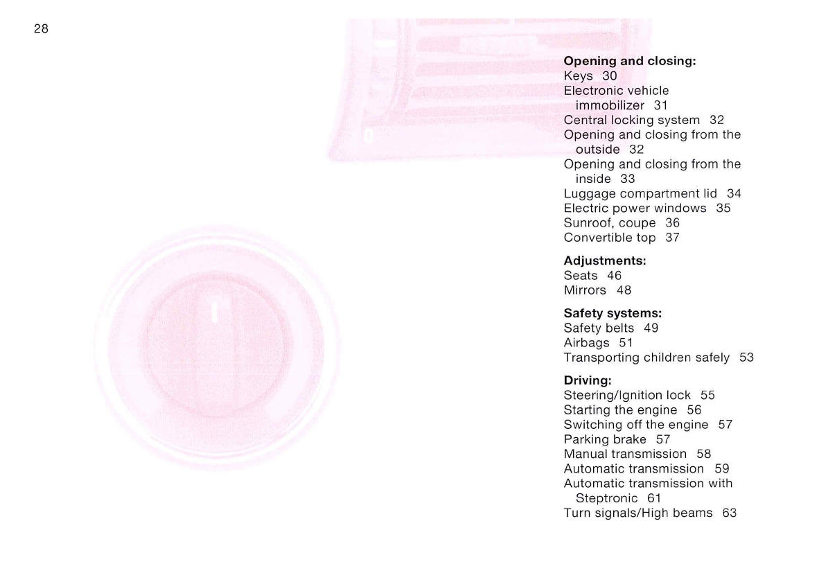 2001 BMW Z3 Owner's Manual | English