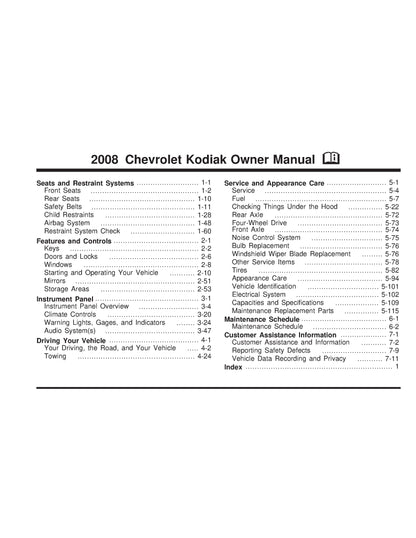 2008 Chevrolet Kodiak Owner's Manual | English