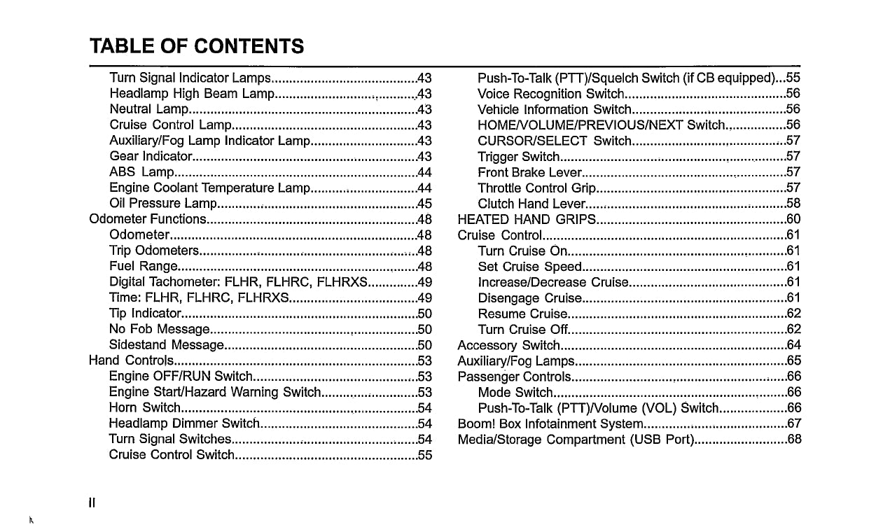 2018 Harley Davidson Touring Owner's Manual | English