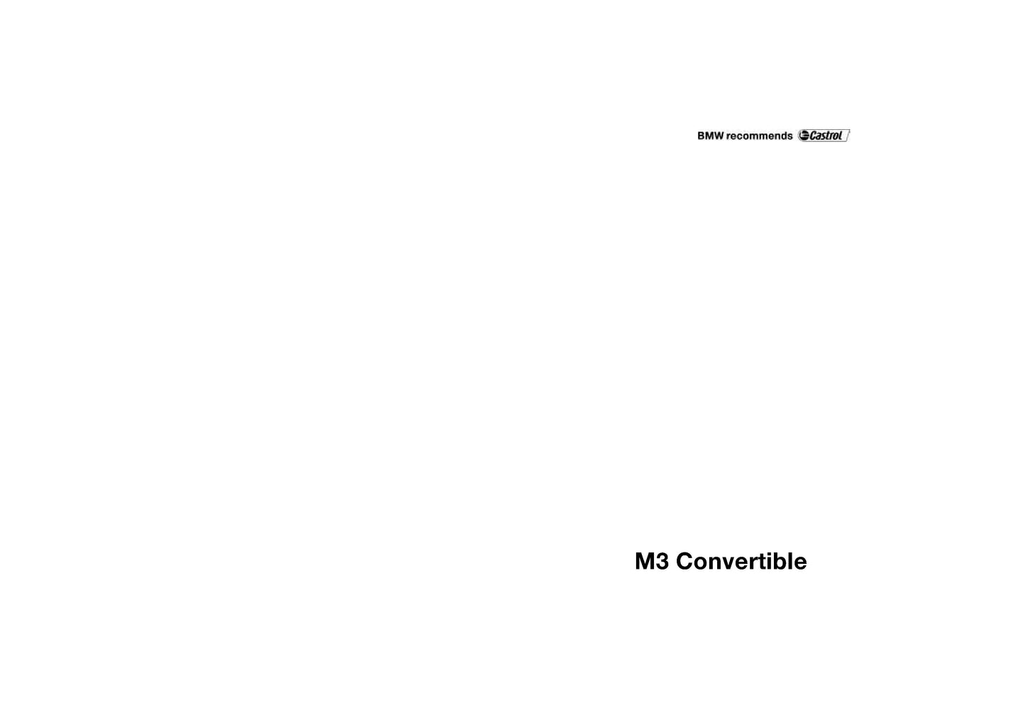 2006 BMW M3 Convertible Owner's Manual | English