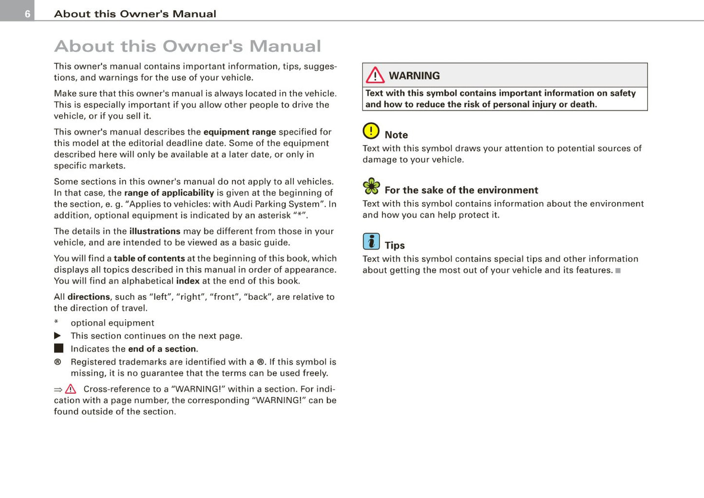 2009 Audi TT Coupe Owner's Manual | English