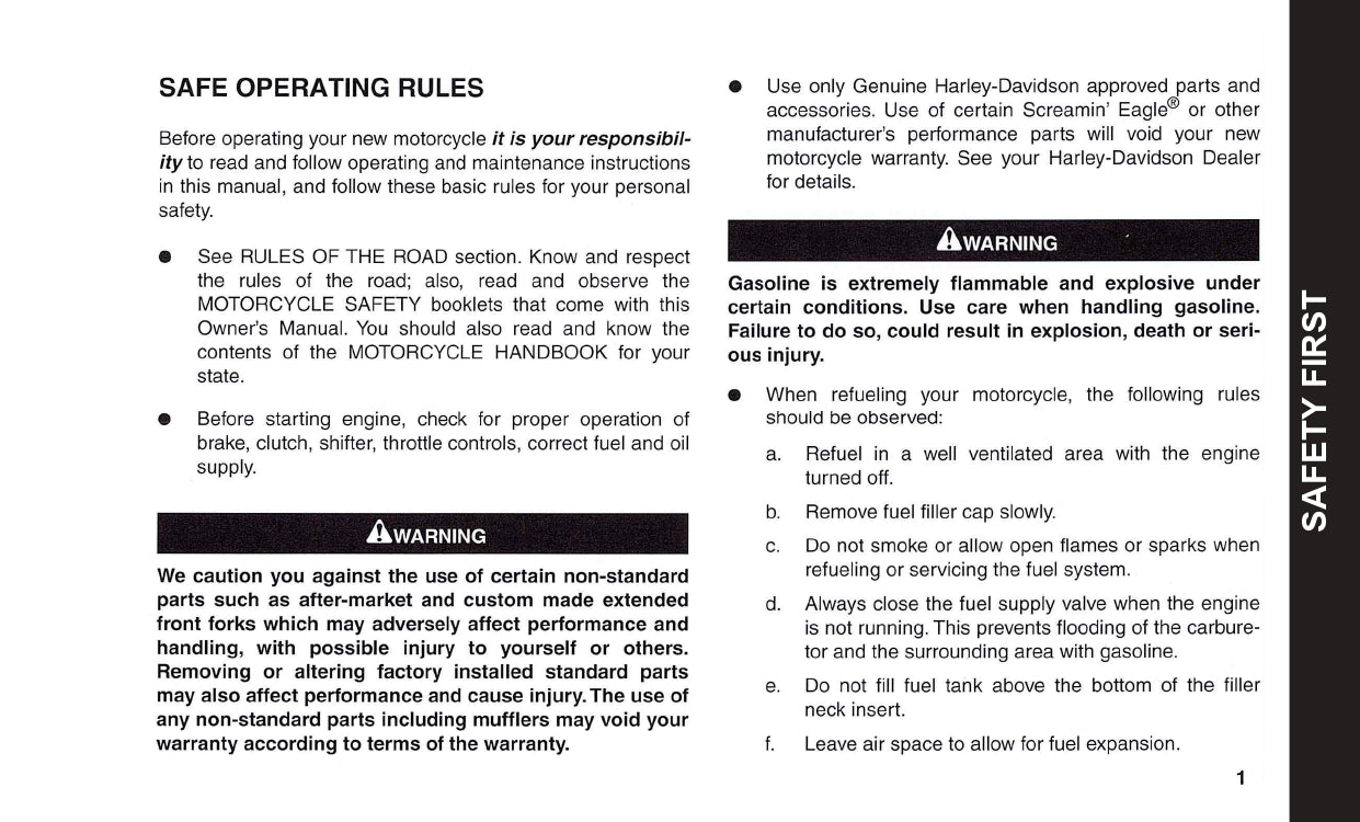 1999 Harley Davidson FXR2 Owner's Manual | English