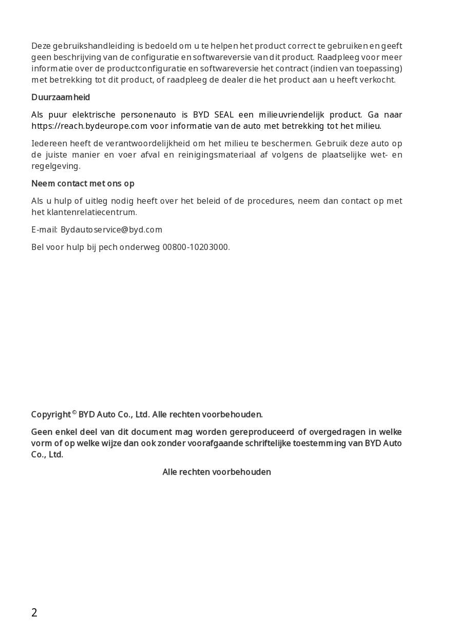 2023-2024 BYD Seal Owner's Manual | Dutch