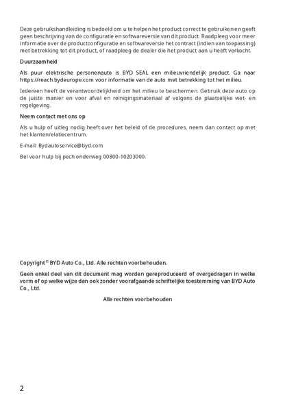 2023-2024 BYD Seal Owner's Manual | Dutch