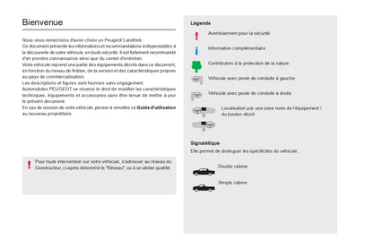 2022-2024 Peugeot Landtrek Owner's Manual | French