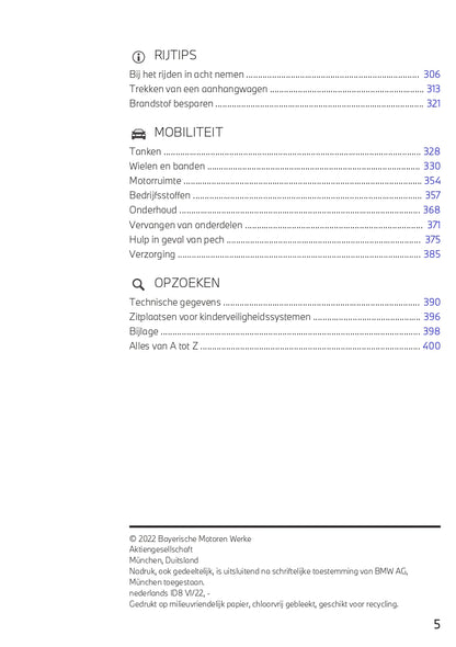 2022-2023 BMW X1 Owner's Manual | Dutch