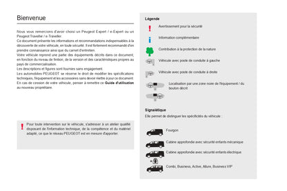 2022-2024 Peugeot Expert/Traveller Owner's Manual | French