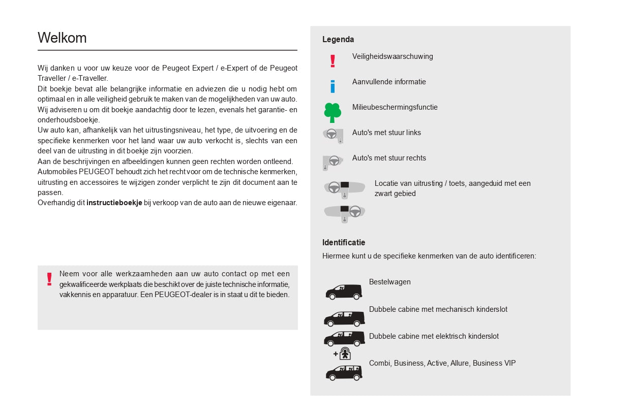 2024 Peugeot Expert/Traveller Owner's Manual | Dutch