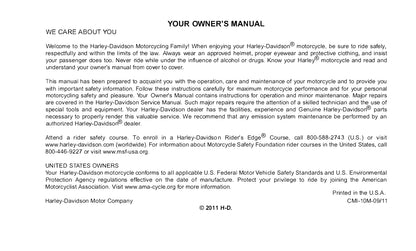 2012 Harley-Davidson Dyna Owner's Manual | English