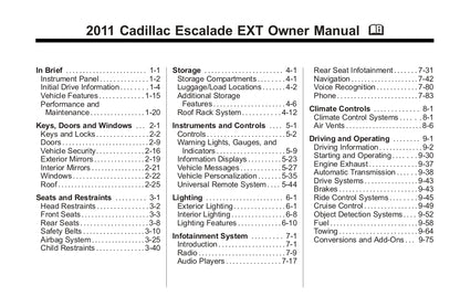 2011 Cadillac Escalade EXT Owner's Manual | English