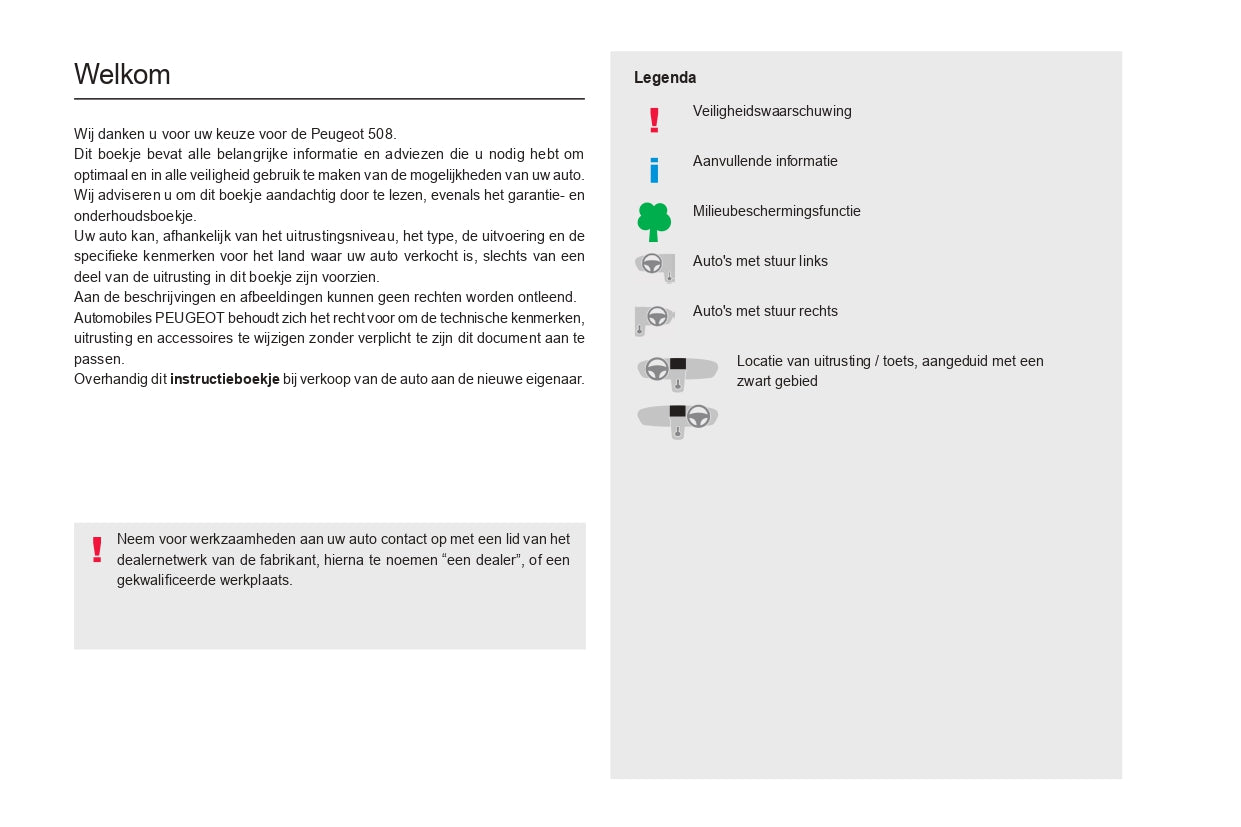 2023-2024 Peugeot 508/508SW Owner's Manual | Dutch