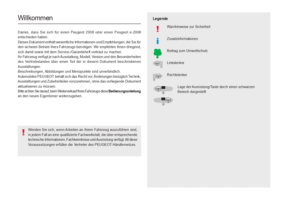 2020-2023 Peugeot 2008/e-2008 Owner's Manual | German