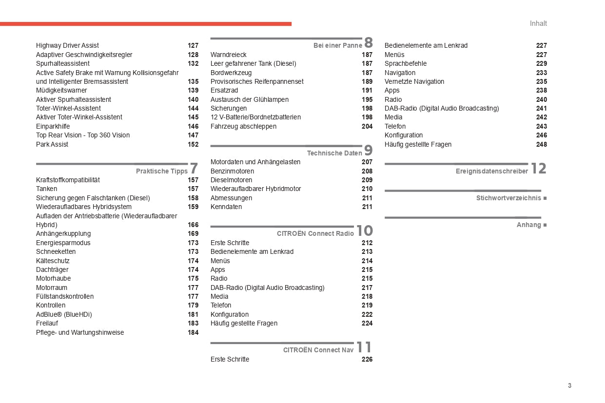 2022-2024 Citroën C5 Aircross Owner's Manual | German