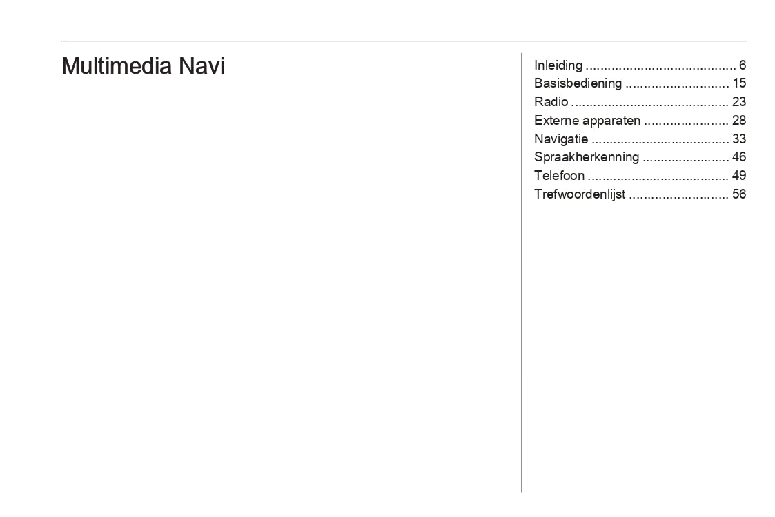 2020-2023 Opel Vivaro Infotainment Manual | Dutch