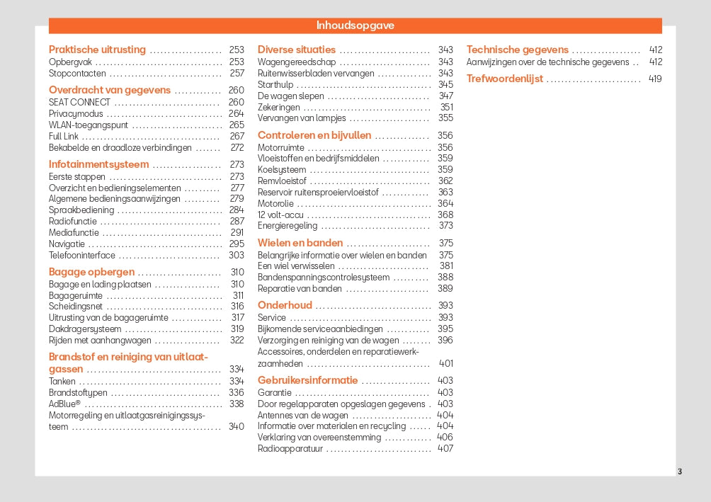 2023-2024 Seat Tarraco Owner's Manual | Dutch