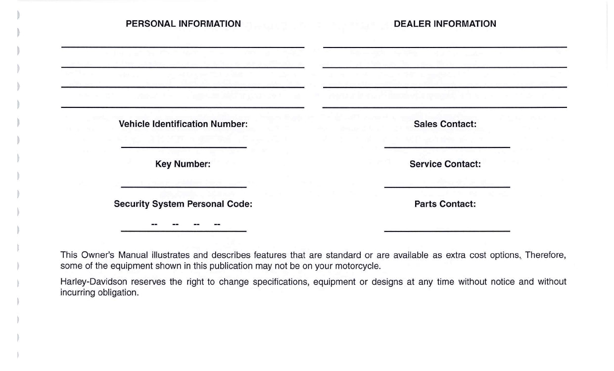 2012 Harley-Davidson Trike Owner's Manual | English