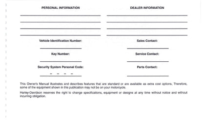 2012 Harley-Davidson Trike Owner's Manual | English