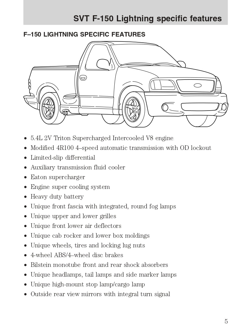 2004 Ford SVT F-150 Manuel du propriétaire Supplement | Anglais