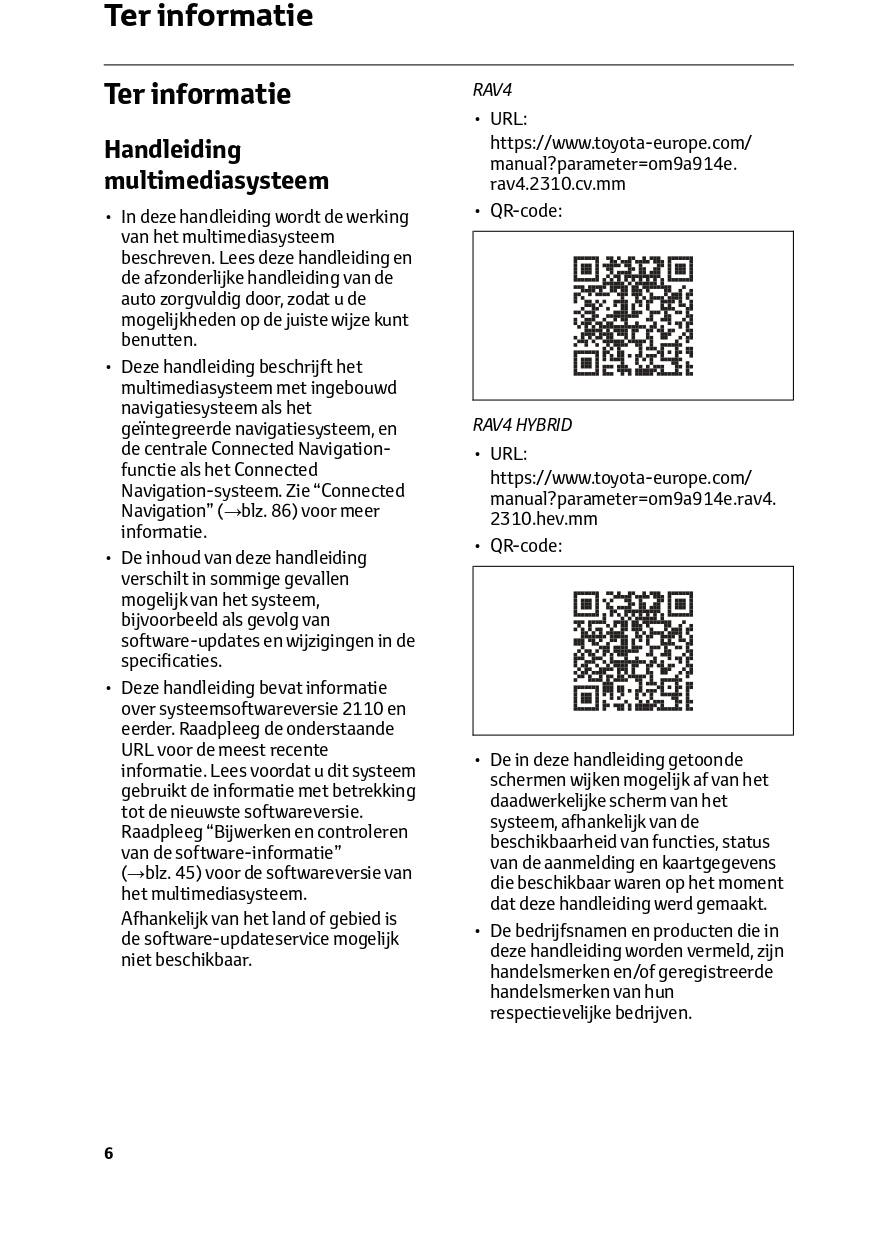 2023 Toyota RAV4 Infotainment Manual | Dutch