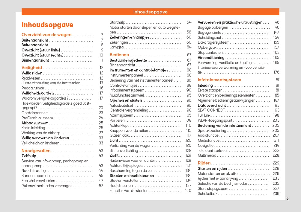 2021-2022 Seat Tarraco Owner's Manual | Dutch