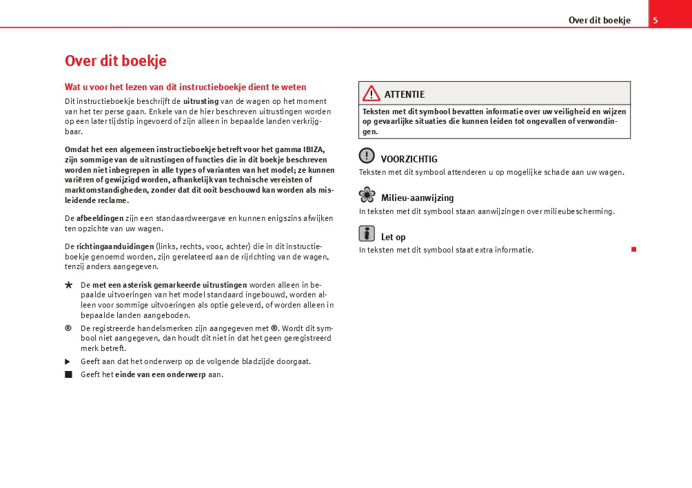 2013-2014 Seat Ibiza Owner's Manual | Dutch