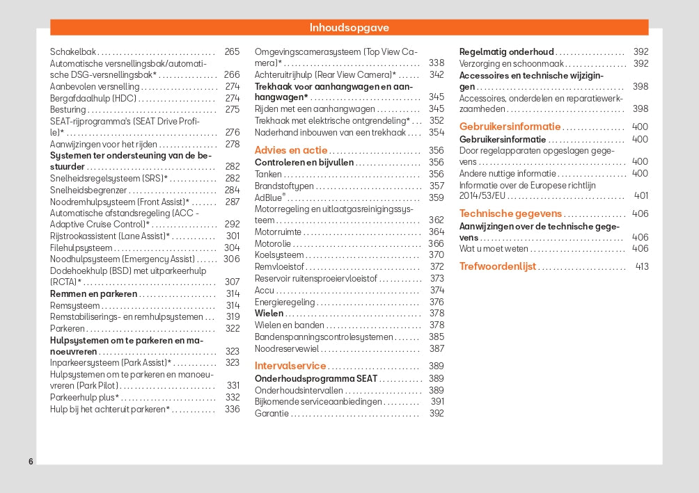 2020 Seat Ateca Owner's Manual | Dutch