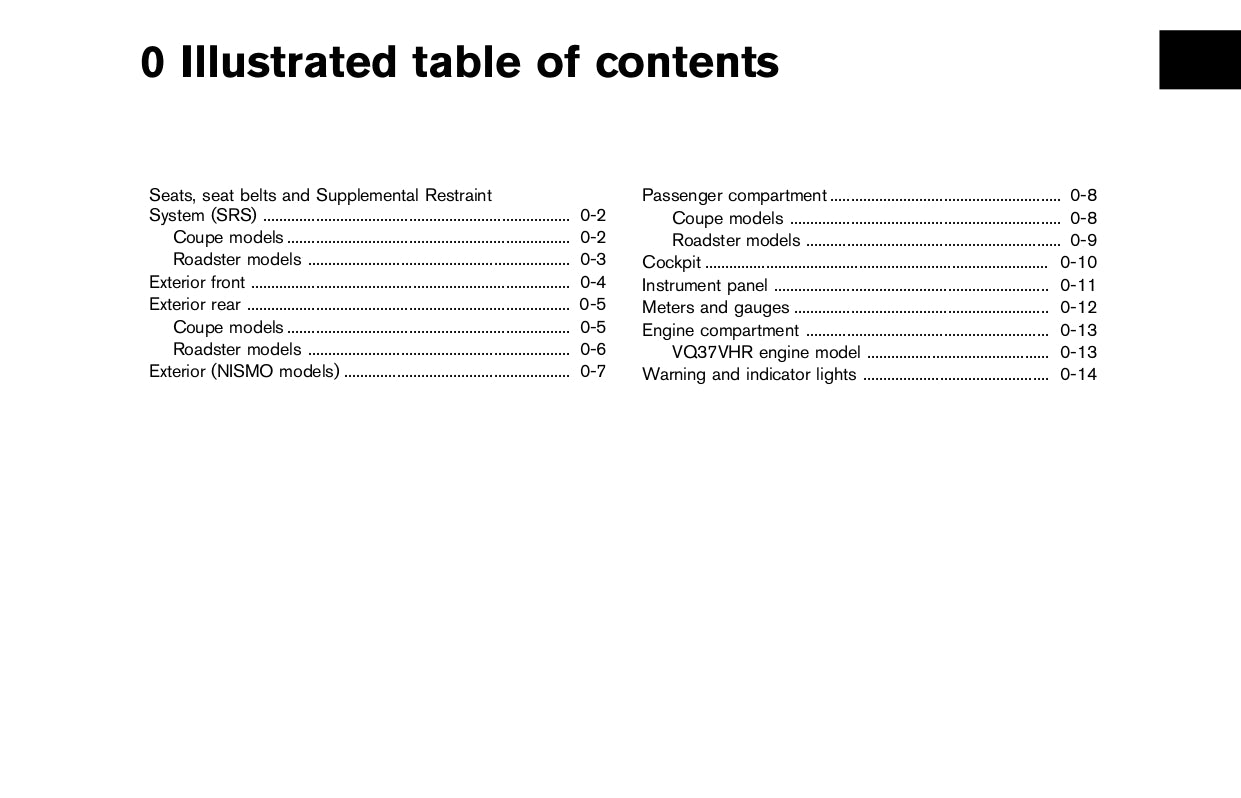 2012 Nissan 370Z Owner's Manual | English