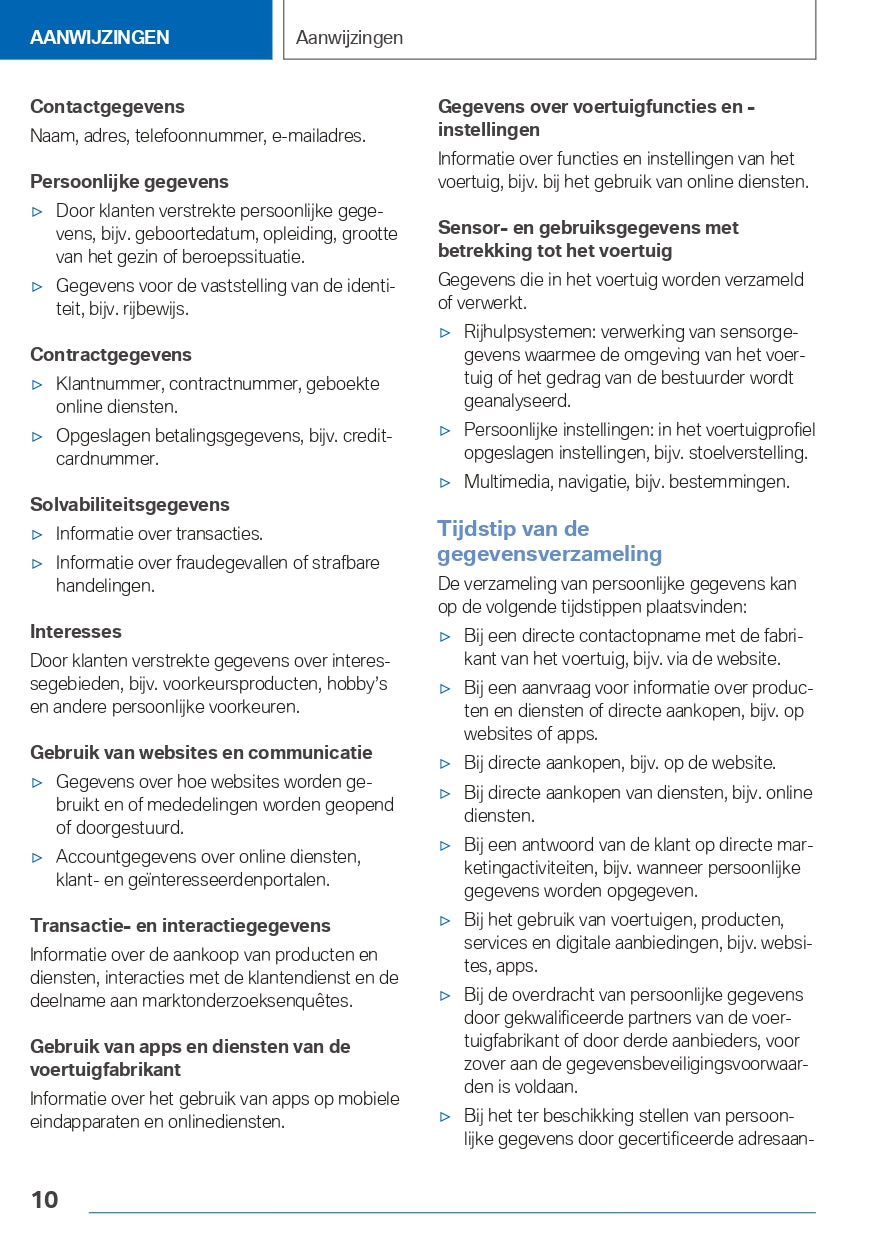 2020-2021 BMW X3 Owner's Manual | Dutch