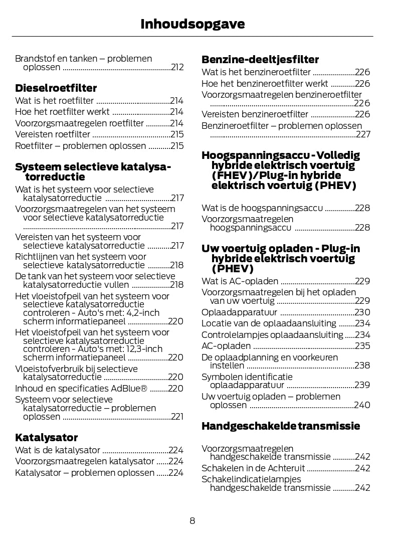 2022-2024 Ford Kuga Owner's Manual | Dutch