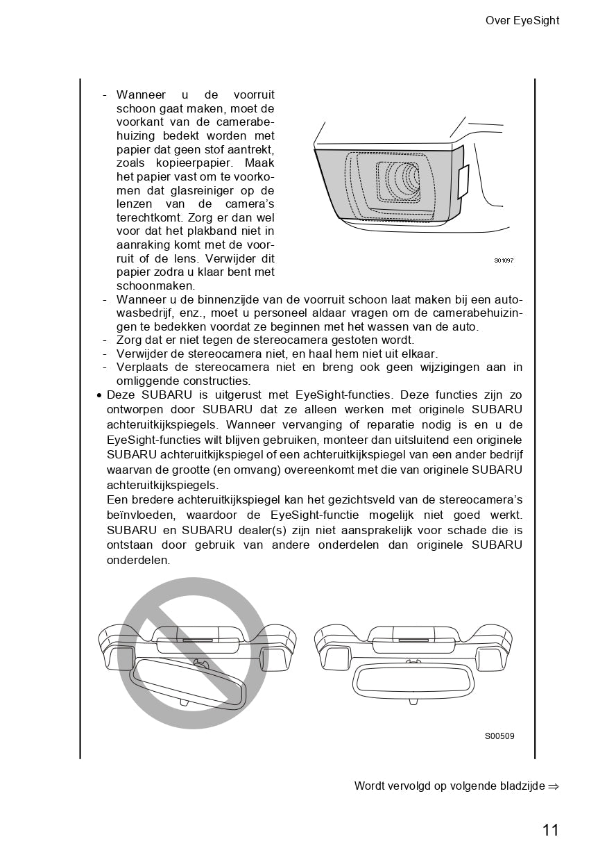 2019 Subaru Outback/Legacy Eyesight Manual | Dutch