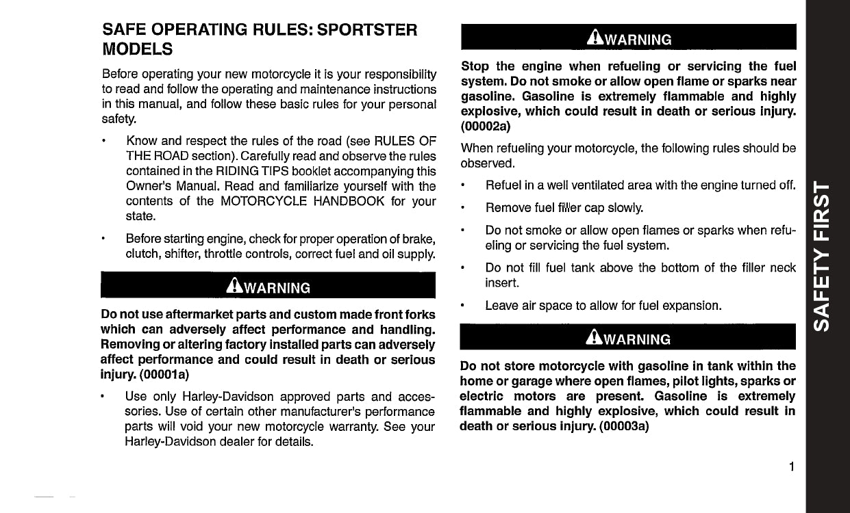 2007 Harley-Davidson Sportster Owner's Manual | English