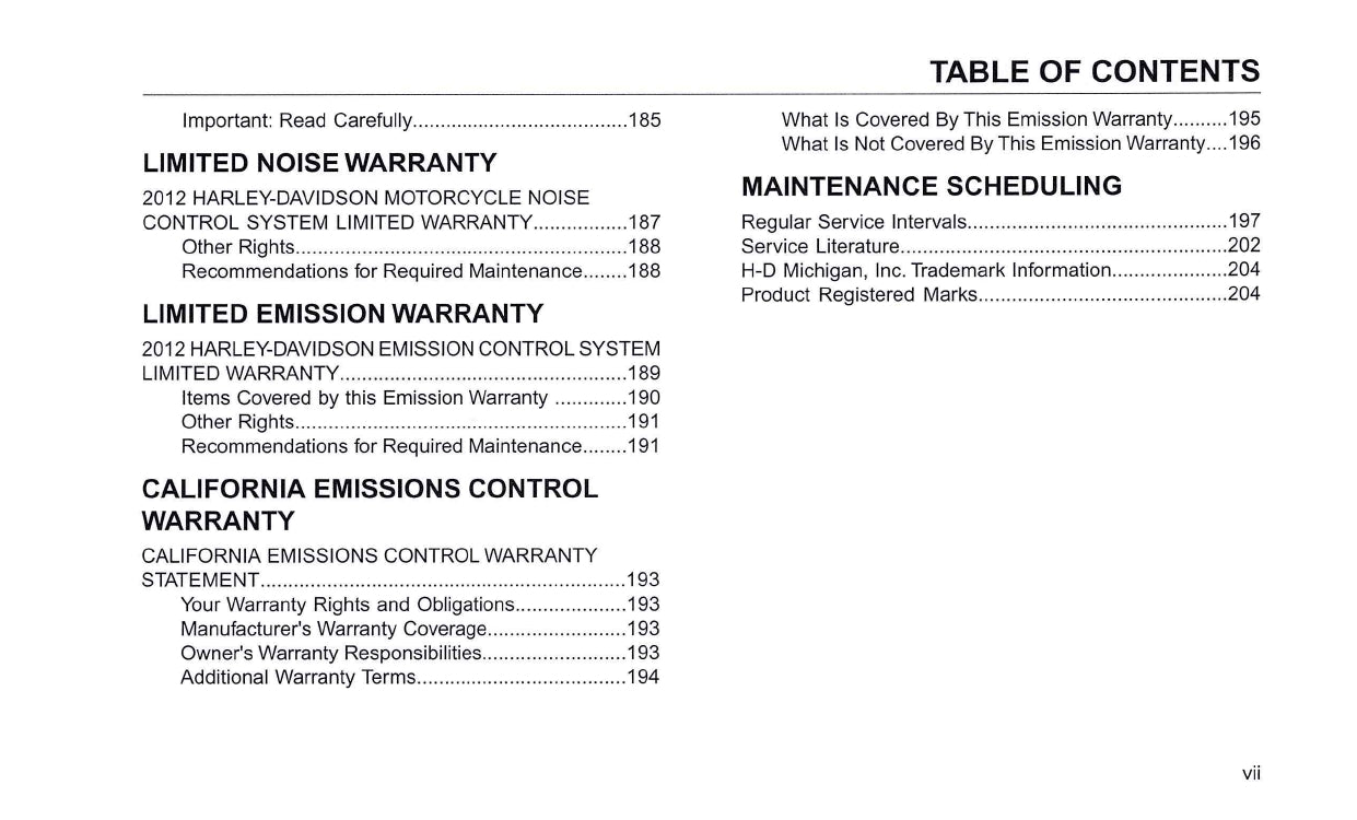 2012 Harley-Davidson Dyna Owner's Manual | English